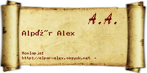 Alpár Alex névjegykártya