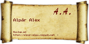 Alpár Alex névjegykártya
